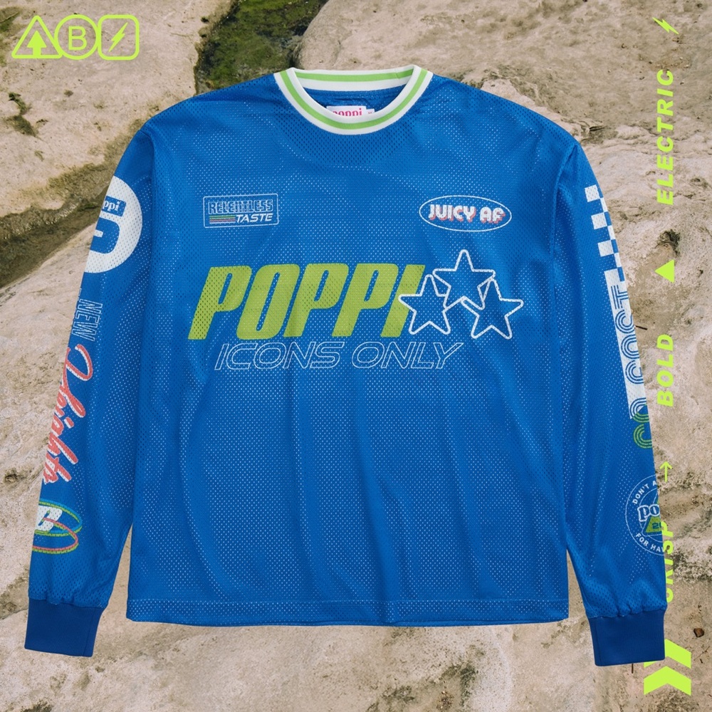 Poppi Iconic Juicy AF Electric Blue Long Sleeve Jersey💙